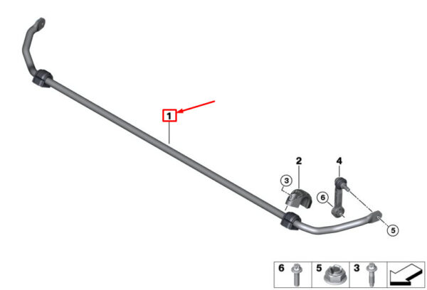 33506859891 - MINI COOPER F55 REAR AXLE STABILIZER 33506859891 6859891 NEW GENUINE