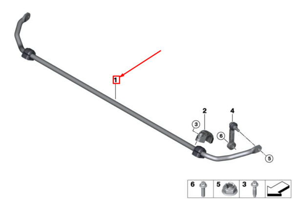 33506882024 - MINI COUNTRYMAN F60 REAR AXLE STABILIZER 6882024 33506882024 NEW GENUINE