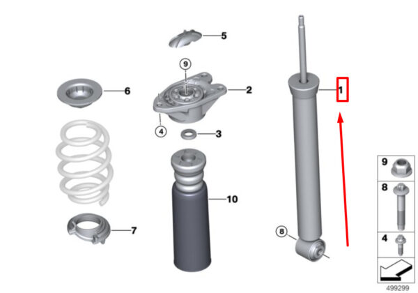 33506888425 - MINI CLUBMAN F54 rear shock absorber 6888425 33506888425 NEW ORIGINAL
