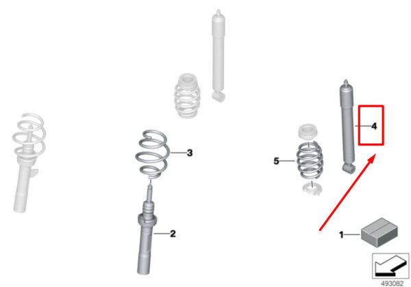 33522464452 - NEW MINI COOPER F56 REAR SHOCK ABSORBER 2464452 33522464452 GENUINE