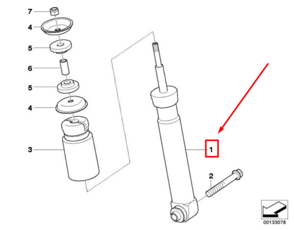 33526786525 - BMW 5 TOURING E61 REAR SHOCK ABSORBER 33526786525 6786525 NEW GENUINE