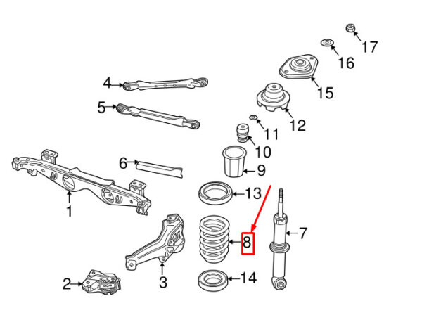 33536756658 - NEW MINI COOPER R50, R53 REAR COIL SPRING 6756658 33536756658 ORIGINAL
