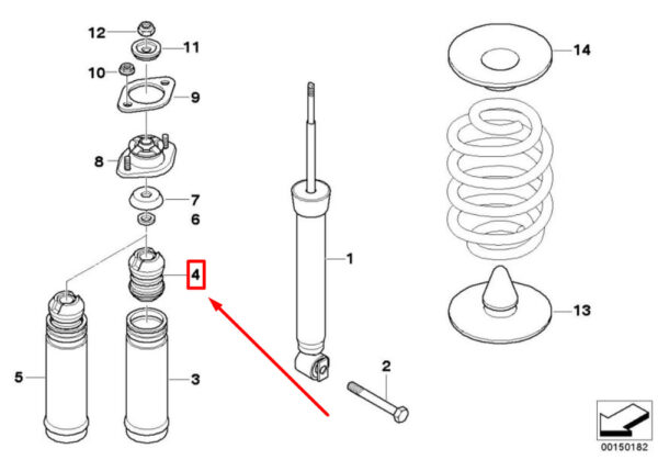 33536761903 - New BMW Z4 Roadster E85 Rear Auxiliary Shock Absorber 6761903 33536761903