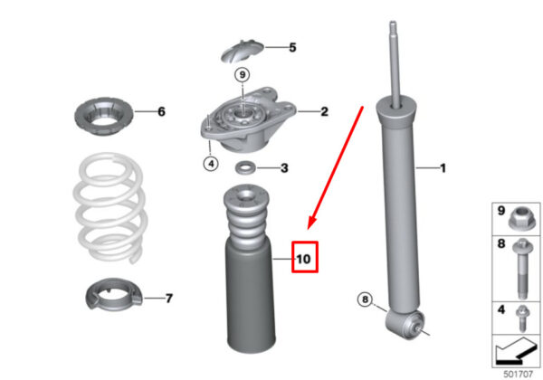 33536852453 - NEW MINI -LANDSMANN F60 REAR AUXILIARY SHOCK ABSORBER 33536852453 6852453 GENUINE