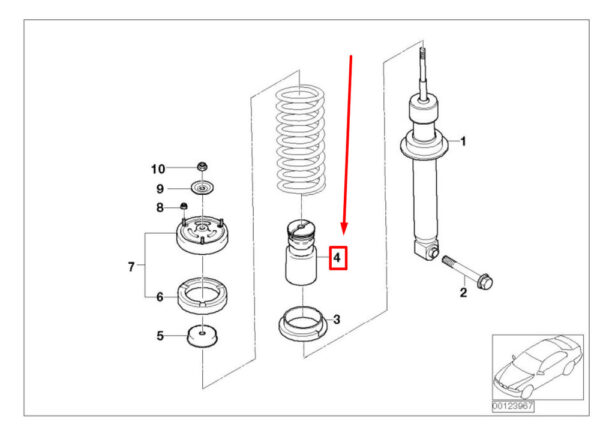 33537905317 - BMW 5 Touring E61 rear additional shock absorber 33537905317 7905317 NEW ORIGINAL