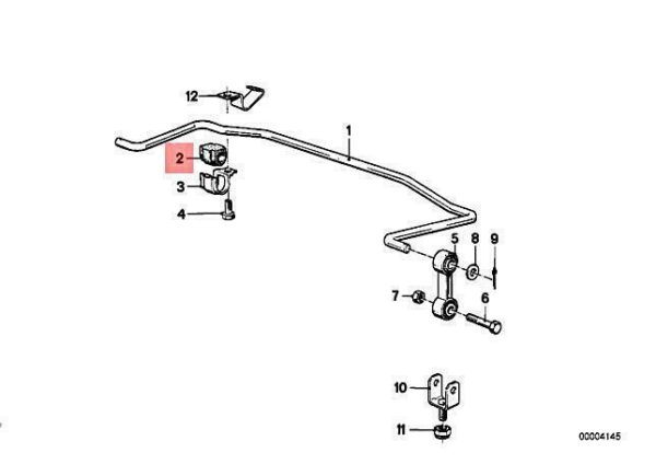 33551129225 - NEW BMW E24 E28 COUPE SALOON SWAY BAR BUSING M 33551129225 84-88 GENUINE