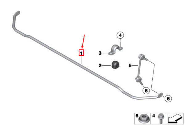33559808013 - MINI COUNTRYMAN R60 REAR STABILIZER BAR 9808013 33559808013 NEW GENUINE