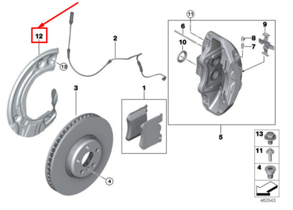 34106861797 - NEW BMW 5 G30 FRONT LEFT BRAKE DISC PROTECTOR 6861797 34106861797 GENUINE