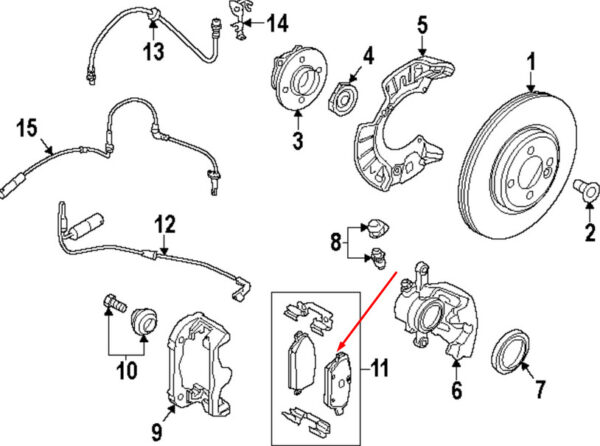 34106863292 - MINI COOPER F57 front brake lining set 34106863292 6863292 NEW REAL