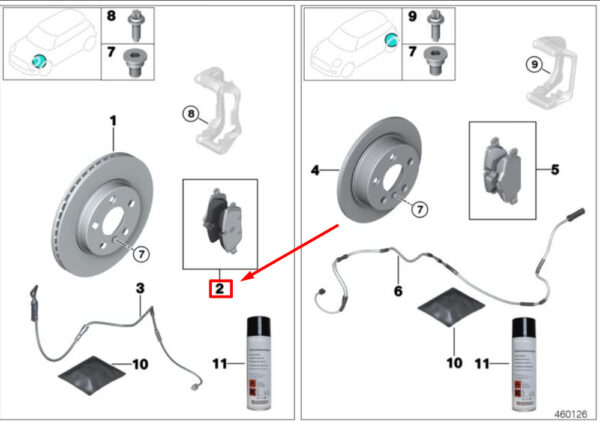 34106874809 - NEW MINI COOPER F56 FRONT BRAKE PADS SET USA 6874809 34106874809 ORIGINAL