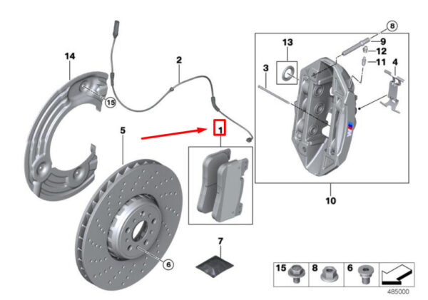 34108093715 - NEW BMW F90 FRONT BRAKE PADS SET 34108093715 8093715 18-20 ORIGINAL