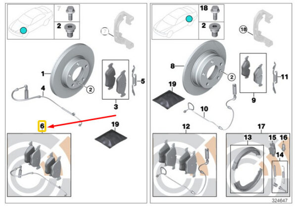 34112180419 - NEW OEM BMW X5 E53 FRONT WHEEL BRAKE PADS SET VALUE LINE 2180419 34112180419
