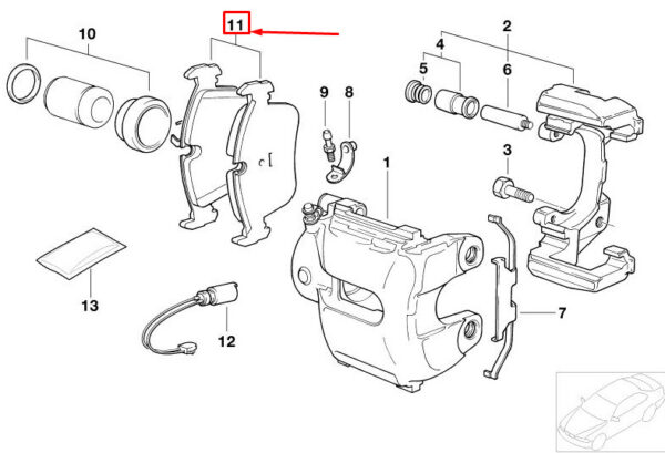 34113427503 - NEW BMW X3 E83 FRONT BRAKE PADS 34113427503 3427503 ORIGINAL