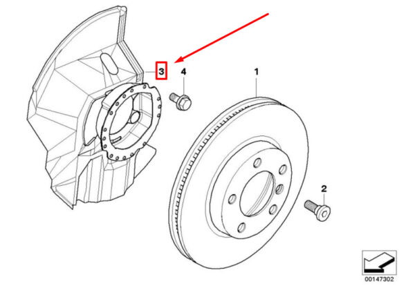 34116750129 - BMW 3 E46 Front Left Brake Disc Protection 34116750129 6750129 NEW GENUINE