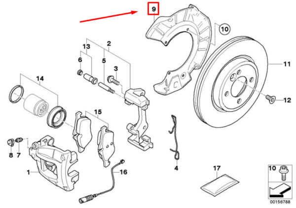 34116754927 - NEW OEM MINI COOPER R50,S R53 FRONT LEFT BRAKE DUST SHIELD 34116754927 GENUINE