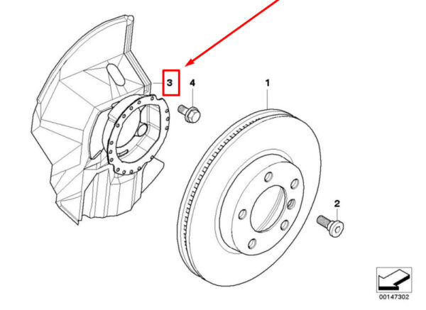 34116759595 - BMW 3 Cabrio E46 Front Left Brake Dust Shield 6759595 34116759595 NEW GENUINE