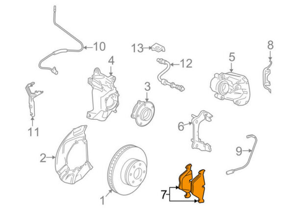 34116764540 - BMW 5 E60 front brake lining set 34116764540 6764540 NEW REAL