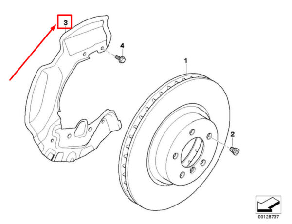 34116767691 - BMW 6 E64 brake disc protector front left 341167691 6767691 NEW ORIGINAL