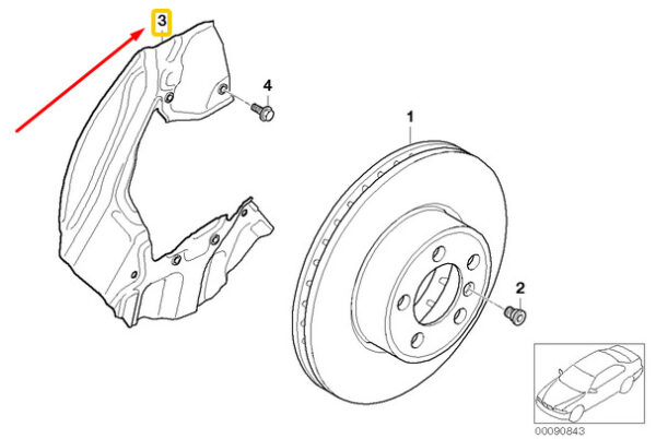 34116777835 - BMW 7 E65 brake disc protector front left 341167777835 new original