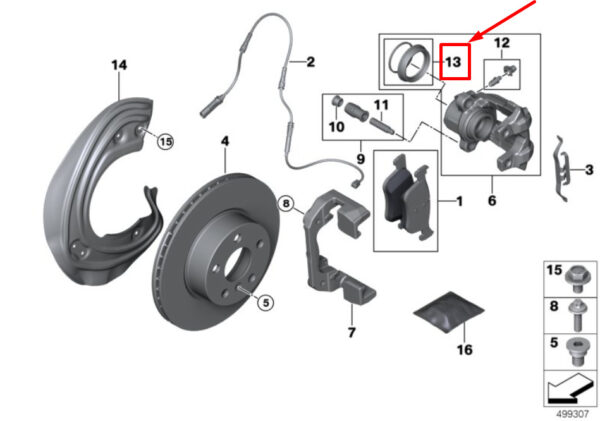 34116850646 - BMW 3 G21 front brake caliper repair  34116850646 6850646 NEW REAL
