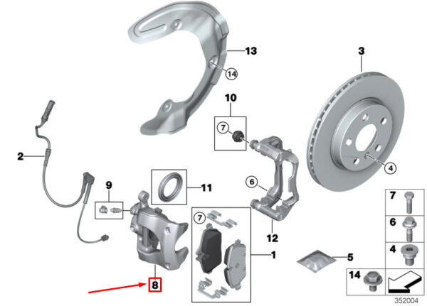 34116860262 - MINI COOPER F56 FRONT RIGHT BRAKE CALIPER 34116860262 6860262 NEW GENUINE