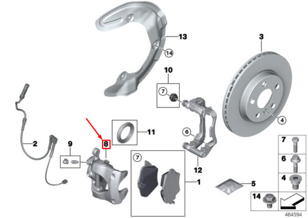 34116860267 - NEW MINI COUNTRYMAN F60 FRONT LEFT BRAKE CALIPER 34116860267 6860267 ORIGINAL