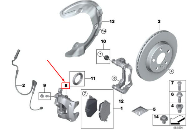 34116860268 - MINI COUNTRYMAN F60 FRONT RIGHT BRAKE CALIPER 34116860268 6860268 NEW GENUINE