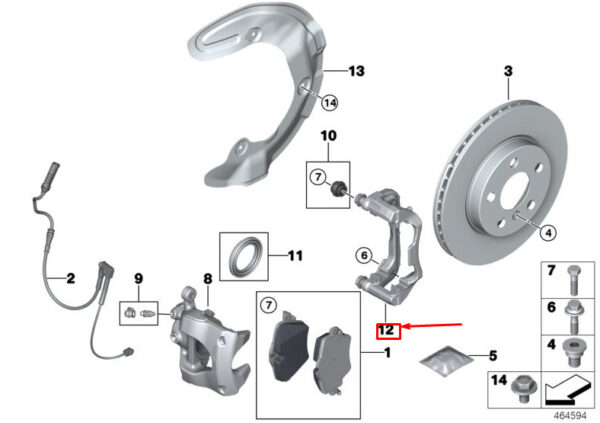 34116867311 - MINI COUNTRYMAN F60 FRONT LEFT BRAKE CALIPER 34116867311 6867311 NEW GENUINE