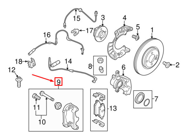 34119804733 - MINI COUNTRYMAN R60 FRONT LEFT BRAKE CARRIER 34119804733 9804733 NEW GENUINE