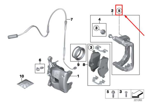 34119809289 - NEW MINI LANDSMANN R60 JCW FRONT LEFT CALIPER MOUNT 34119809289