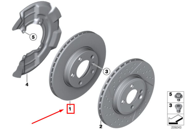 34119811538 - MINI COUNTRYMAN R60 Front Vented Disc Brake Rotor 34119811538 NEW GENUINE