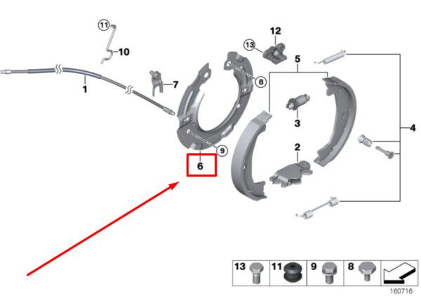 34206787315 - NEW BMW X1 E84 SUSPENSION BRAKE SHOE 6787315 34206787315 GENUINE
