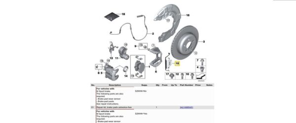 34206881294 - BMW Clamp Design Clip M Sport Brake 34206881294 New Original
