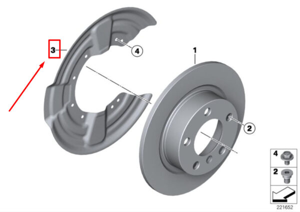34209805960 - NEW MINI COUNTRYMAN R60 REAR BRAKE PROTECTION PLATE 34209805960 ORIGINAL