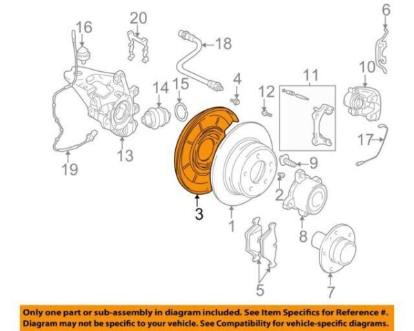 34211162775 - BMW 5 E39 Rear Left Brake Disc Protection Plate 34211162775 New Genuine