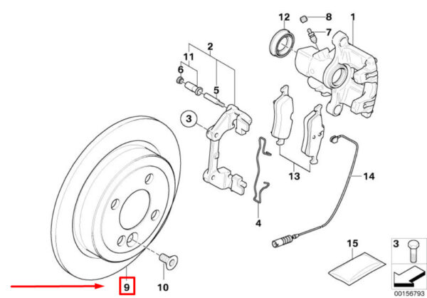34211503070 - MINI CONVERTIBLE R52 rear brake disc 34211503070 1503070 NEW REAL