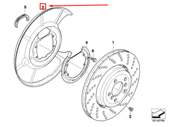 34212283253 - BMW 3 E90 Brake Disc Dust Cover Front Left 2283253 34212283253 NEW GENUINE