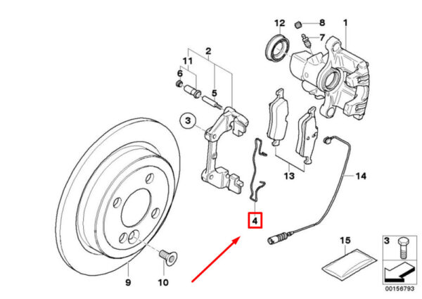34216762749 - NEW MINI COOPER R50, R53 REAR DISC BRAKE PAD RETAINING CLIP 34216762749 ORIGINAL