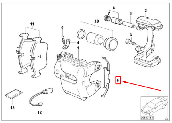 34216789352 - NEW BMW X5 E70 REAR BRAKE BLOCK CLIP 6789352 34216789352 GENUINE
