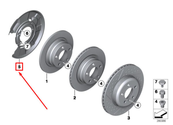 34216792244 - NEW BMW 3 F30, F80 REAR RIGHT BRAKE DISC PROTECTION 34216792244 6792244 ORIGINAL