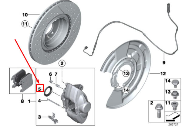 34216857153 - BMW 4 Gran Coupe F36 caliper repair  6857153 34216857153 NEW ORIGINAL