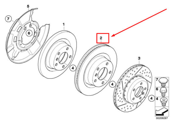 34216864901 - BMW 3 Series E90 rear brake disc 34216864901 6864901 new original