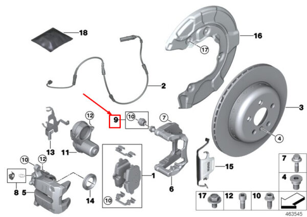 34216888077 - BMW 5 Touring G31 caliper bellows repair  34216888077, new, original