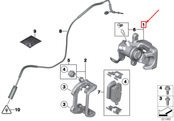 34219804731 - MINI COUNTRYMAN R60 REAR LEFT BRAKE CALIPER 34219804731 NEW GENUINE