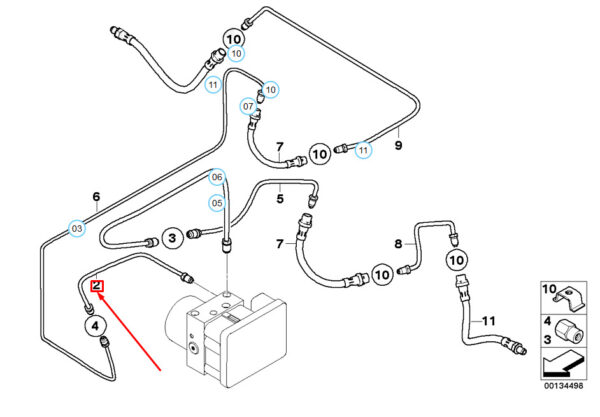 34302283685 - NEW BMW M3 E90 REAR BRAKE LINE 34302283685 2283685