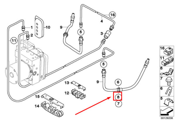34303411763 - NEW BMW X3 E83 REAR BRAKE PIPE BRACKET 3411763 34303411763 ORIGINAL