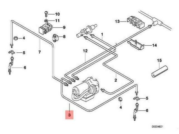 34306755787 - OEM BMW E36 COMPACT CONVERTIBLE FRONT ABS BRAKE PIPE 34306755787 GENUINE NEW