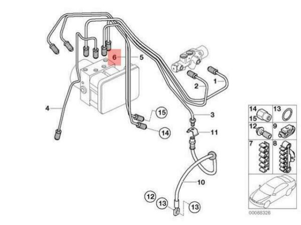 34306779181 - OEM BMW R50 R52 R53 CONVERTIBLE FRONT ABS BRAKE PIPE 34306779181 GENUINE NEW