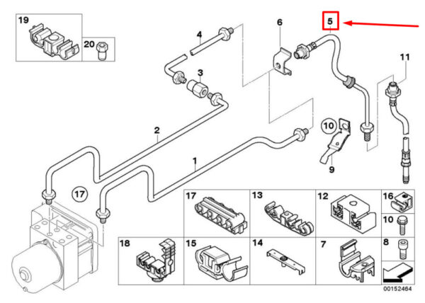 34307840671 - NEW BMW Z4 COUPE E86 REAR LEFT BRAKE HOSE 7840671 34307840671