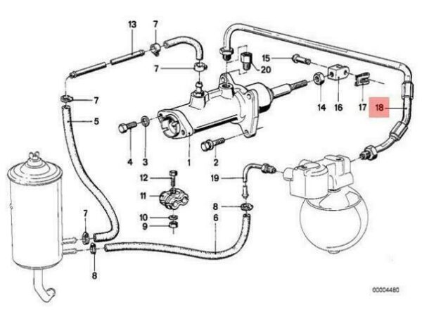 34321154519 - OEM BMW E23 SALOON PRESSURE HOSE ASSEMBLY 34321154519 GENUINE NEW
